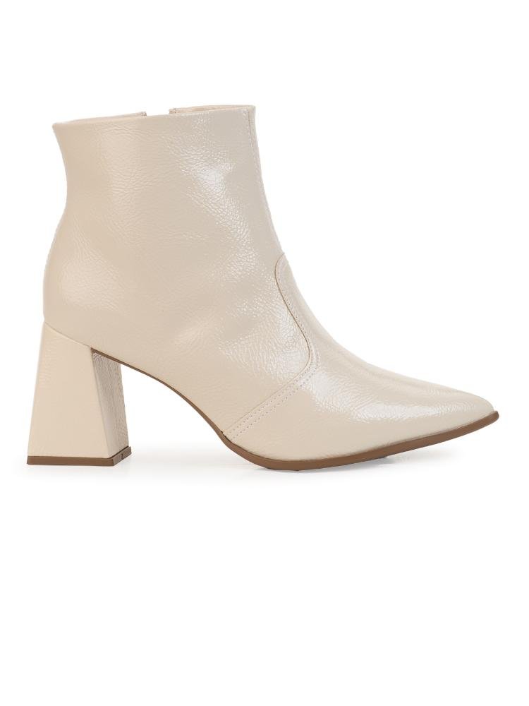 Bota Ankle Boot Feminina Bebecê Salto Alto Geométrico Clássica