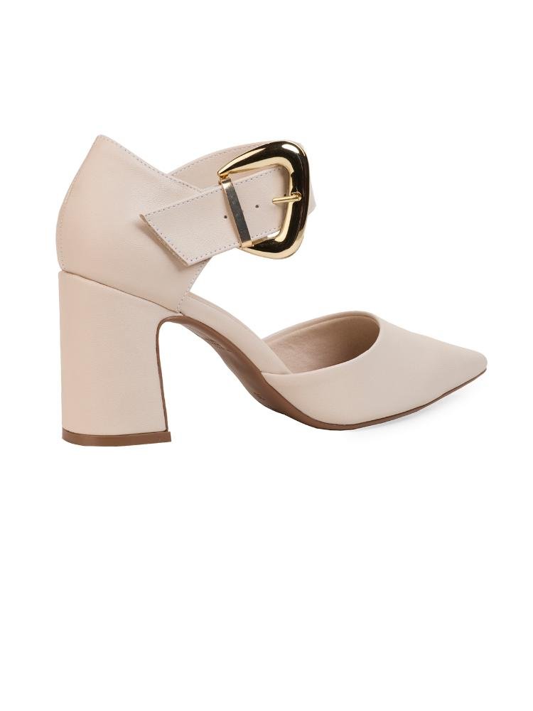 Scarpin Bebecê Salto Bloco com Fivela Decorativa 4