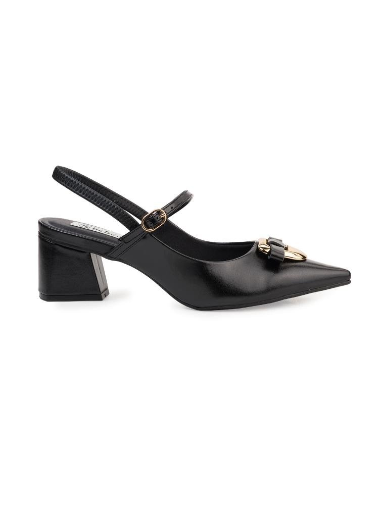 Scarpin Bebecê Salto Bloco com Tira Ajustável e Detalhe Decorativo