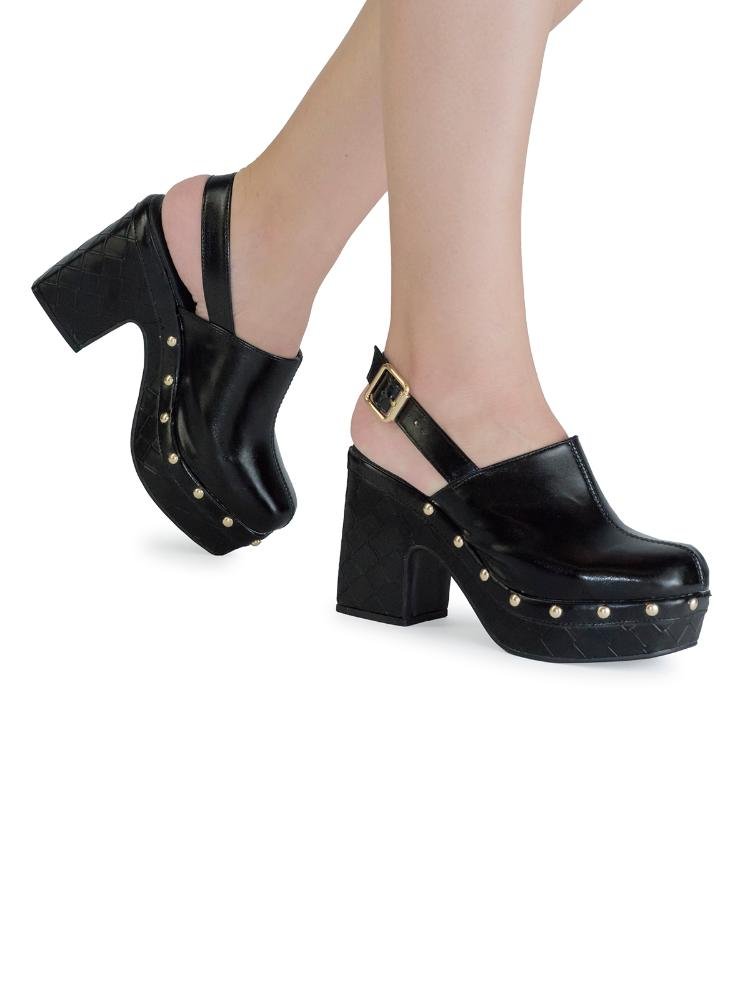 Clog Bebecê com Fivela e Detalhes em Metal Preto 2
