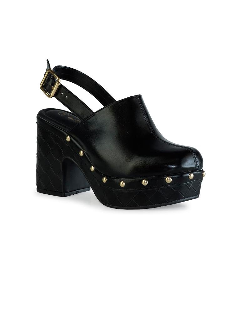 Clog Bebecê com Fivela e Detalhes em Metal Preto 3