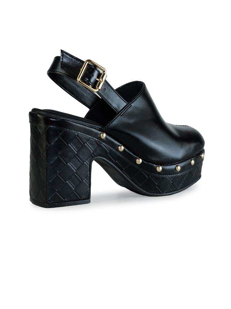 Clog Bebecê com Fivela e Detalhes em Metal Preto 4