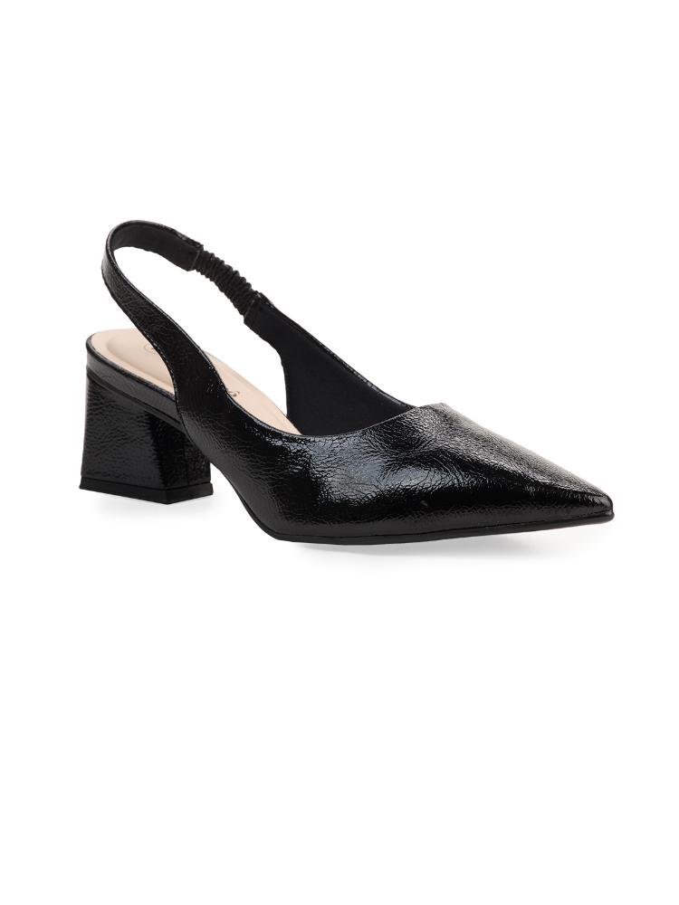 Scarpin Bebecê Salto Bloco Slingback Preto 3