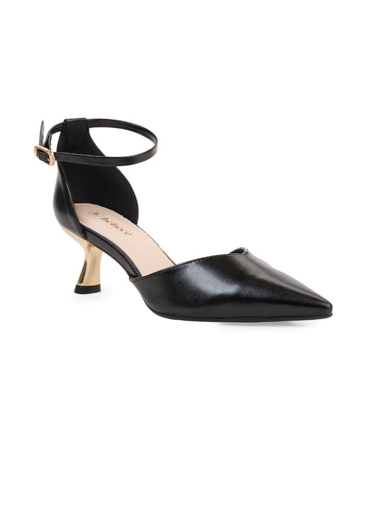 Scarpin Bebecê Salto Médio com Tira no Tornozelo Preto 4