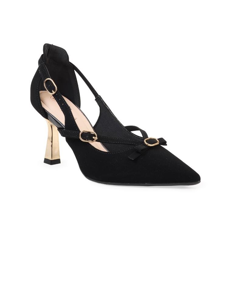 Scarpin Bebecê Slingback Com Detalhe em Fivela Preto 3