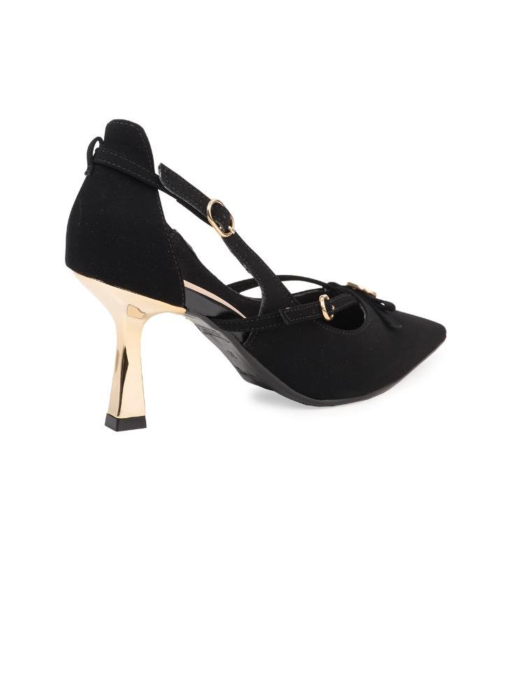 Scarpin Bebecê Slingback Com Detalhe em Fivela Preto 4