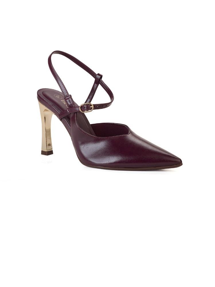 Scarpin Bebecê Slingback Salto Fino Com Tiras Cruzadas Vinho 3