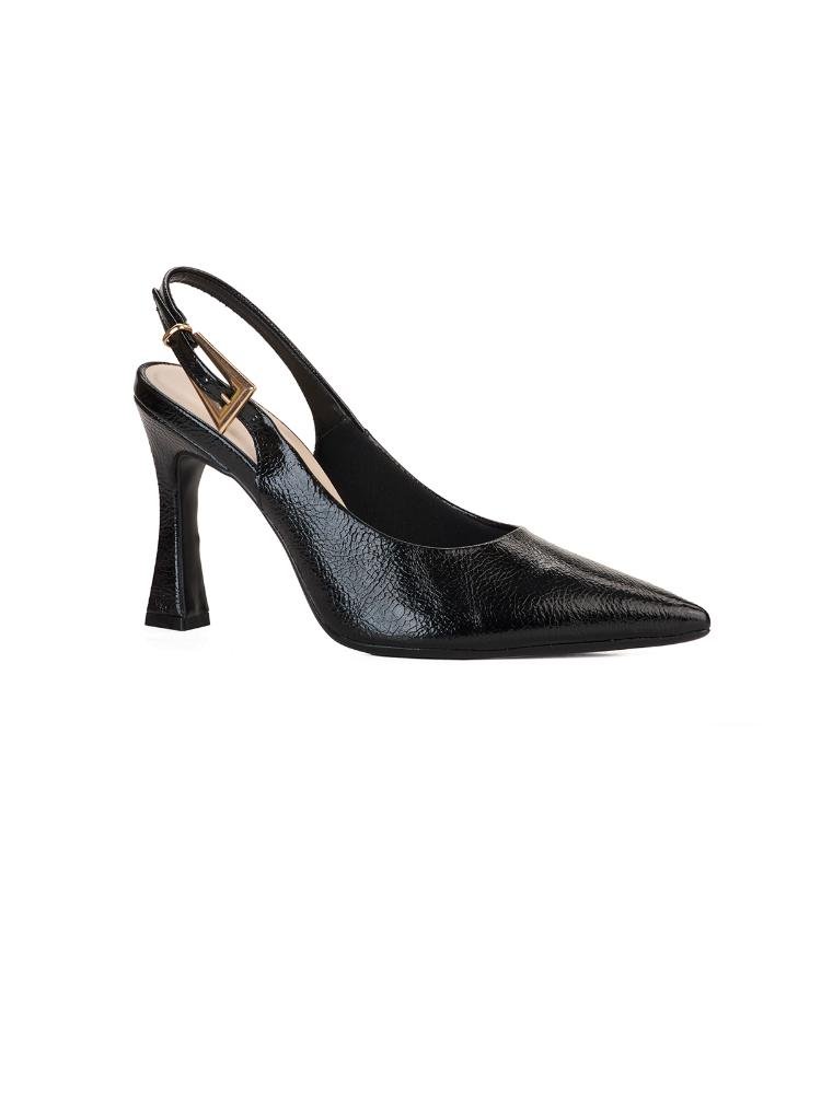 Scarpin Clássico Slingback Bebecê Salto Fino Preto 3