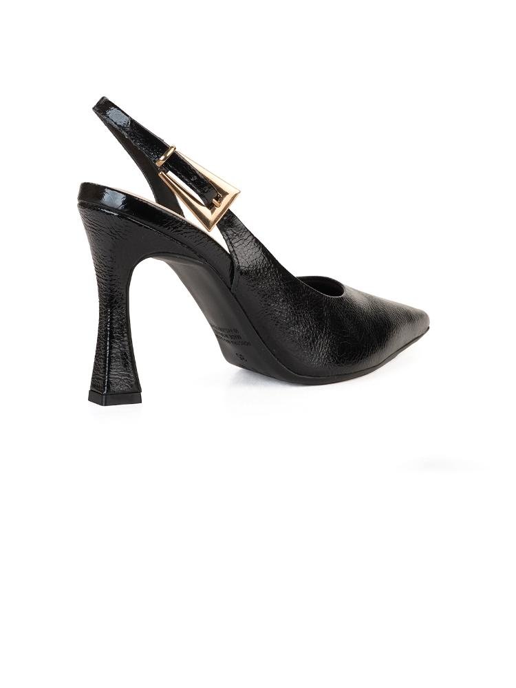 Scarpin Clássico Slingback Bebecê Salto Fino Preto 4