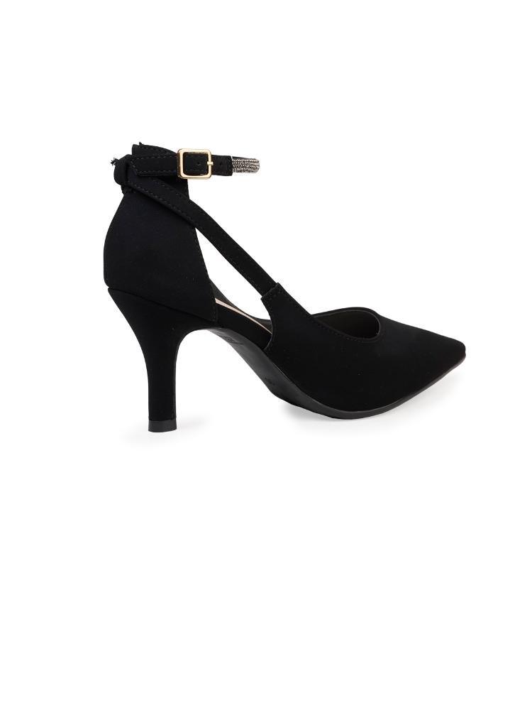 Scarpin Bebecê Salto Taça com Tira no Tornozelo Preto 4