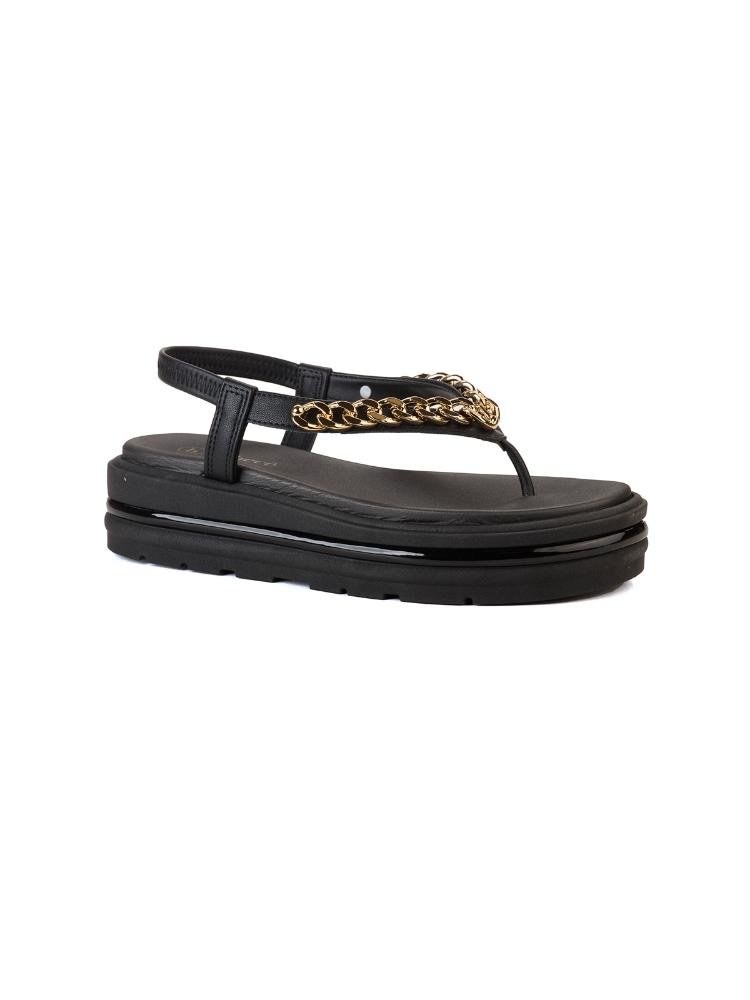 Sandália Flatform Bebecê com Corrente Preto 3