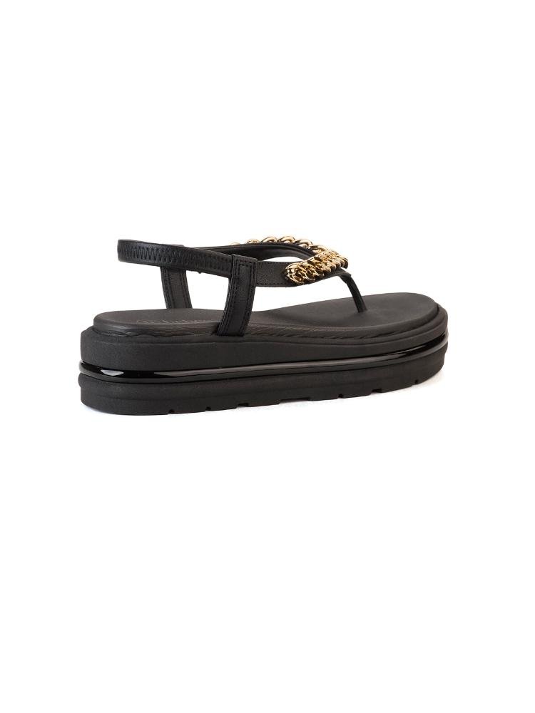 Sandália Flatform Bebecê com Corrente Preto 4