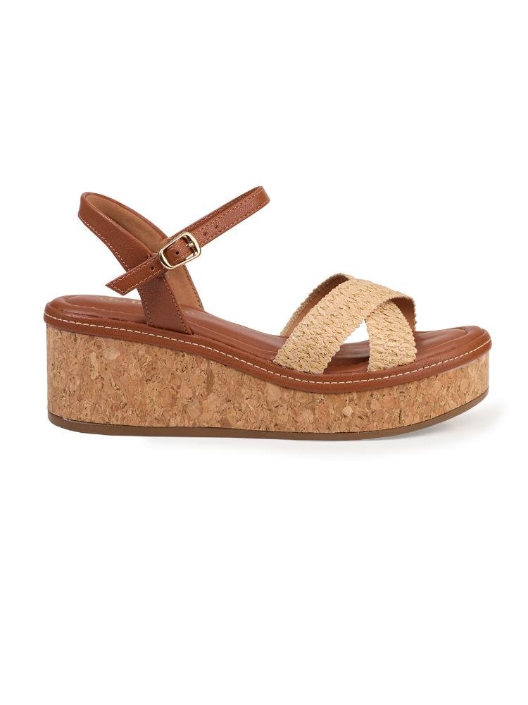 Sandália Flatform Bebecê com Trança em Palha