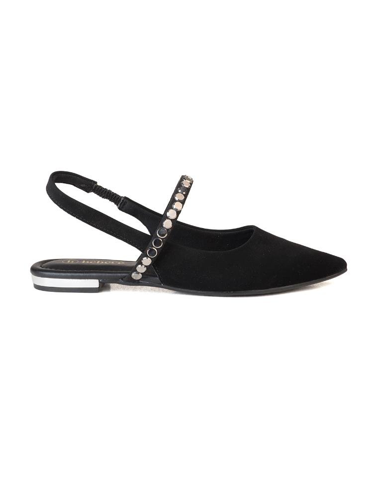 Sapatilha Slingback Bebecê com Maxi Strass Brilhante