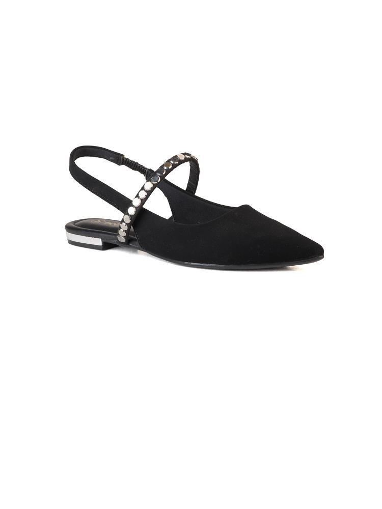 Sapatilha Slingback Bebecê com Maxi Strass Brilhante Preto 3