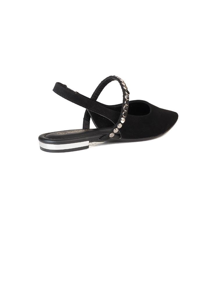 Sapatilha Slingback Bebecê com Maxi Strass Brilhante Preto 4