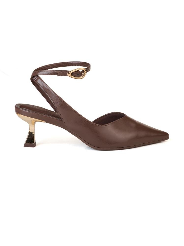 Slingback Moderno Bebecê com Fivela Gota Metalizada