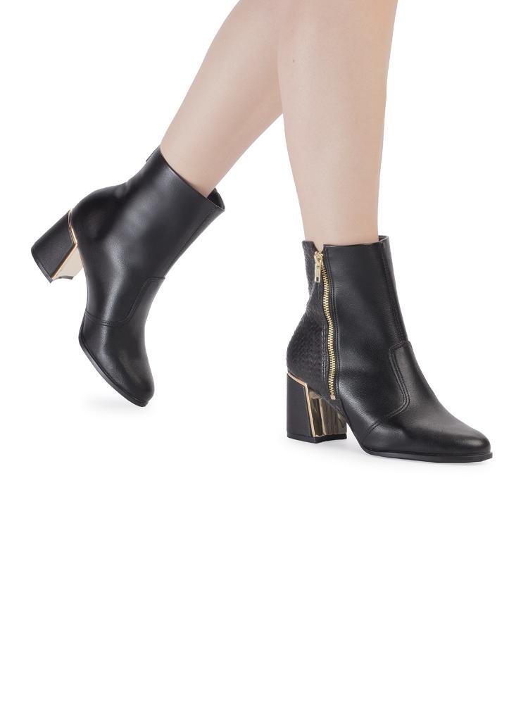 Bota Feminina Bebecê Glam Zip Moderna Preto 2