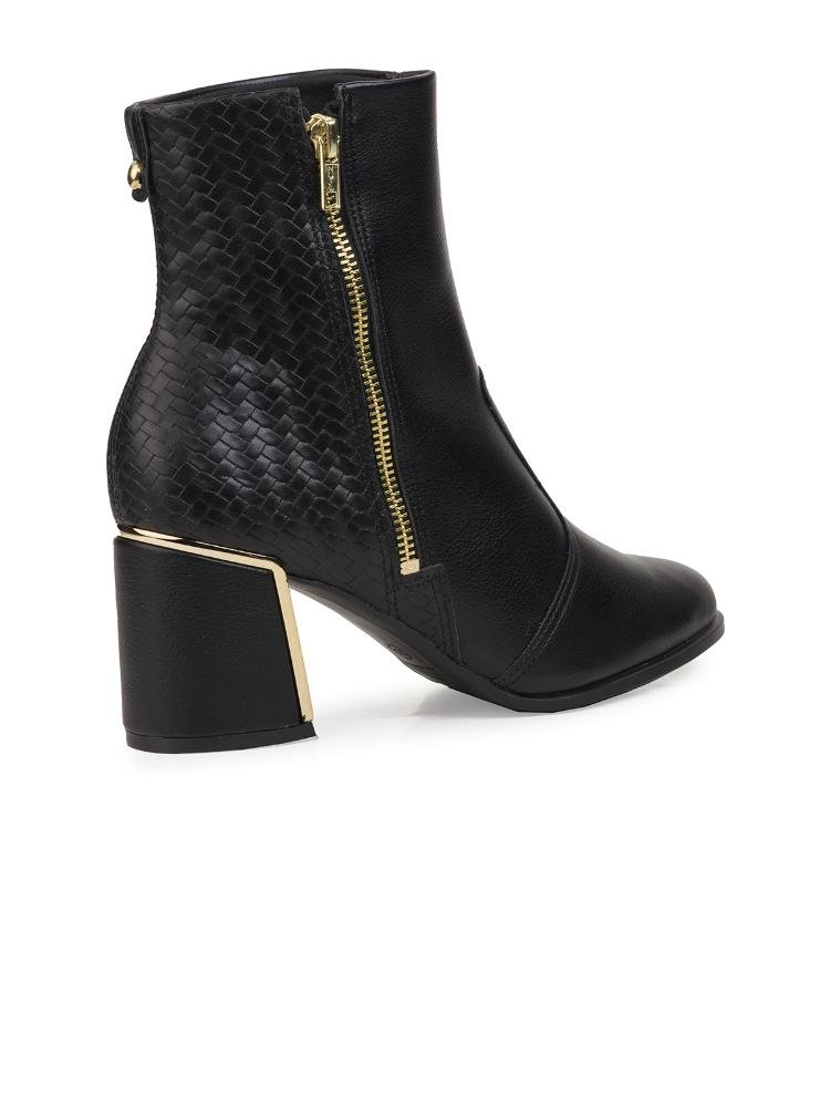 Bota Feminina Bebecê Glam Zip Moderna Preto 4