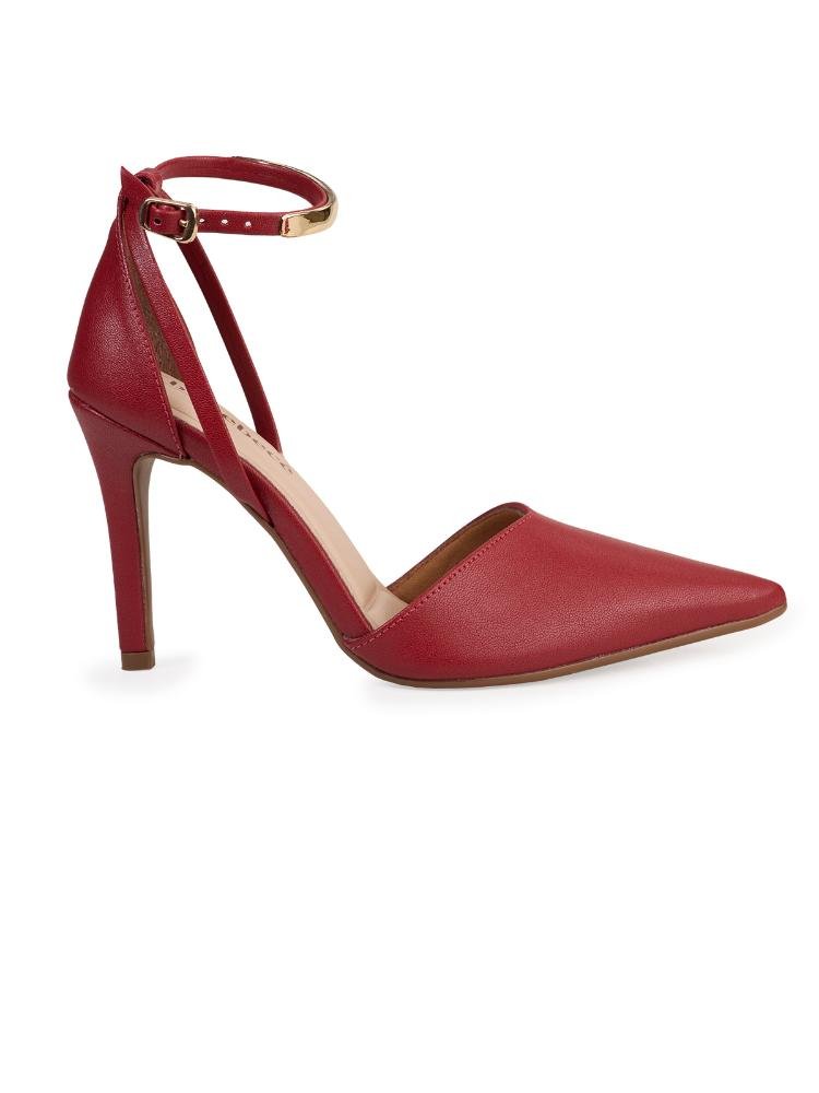 Scarpin Bebecê de Salto Alto com Tiras Cruzadas no Tornozelo