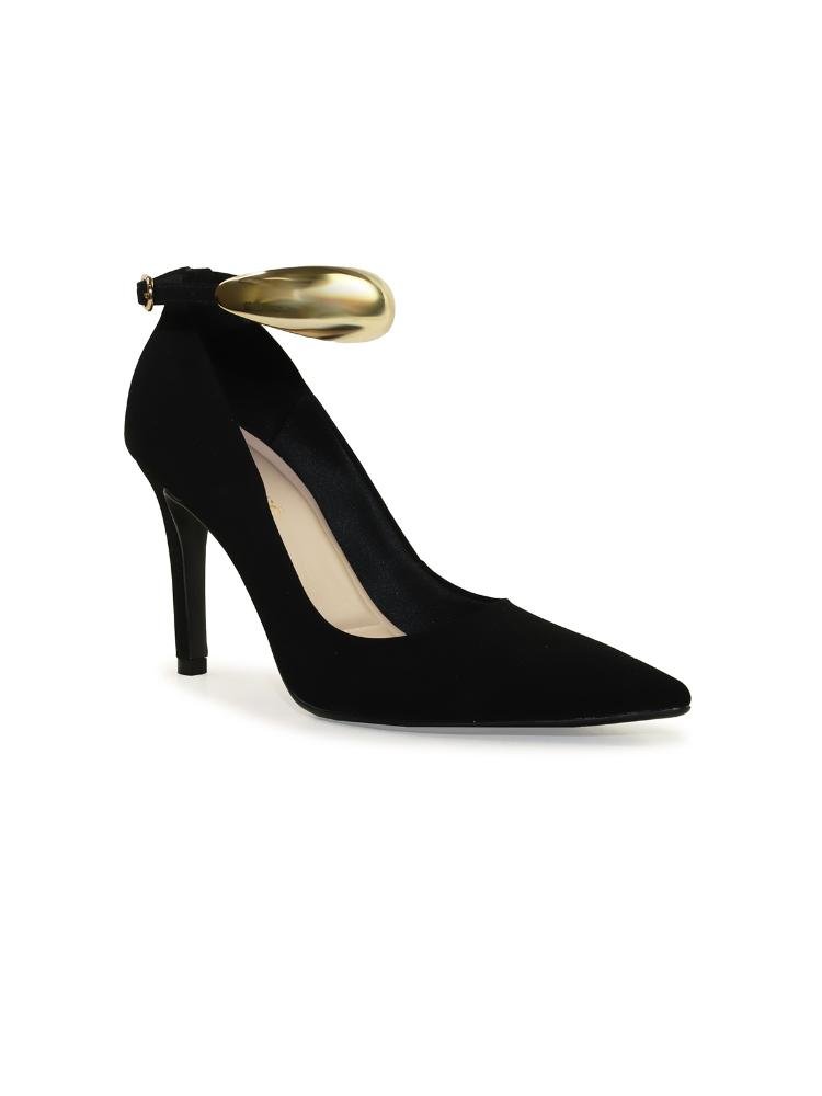 Scarpin Bebecê Salto Alto Fino Bold Tira Com Fivela Preto 3