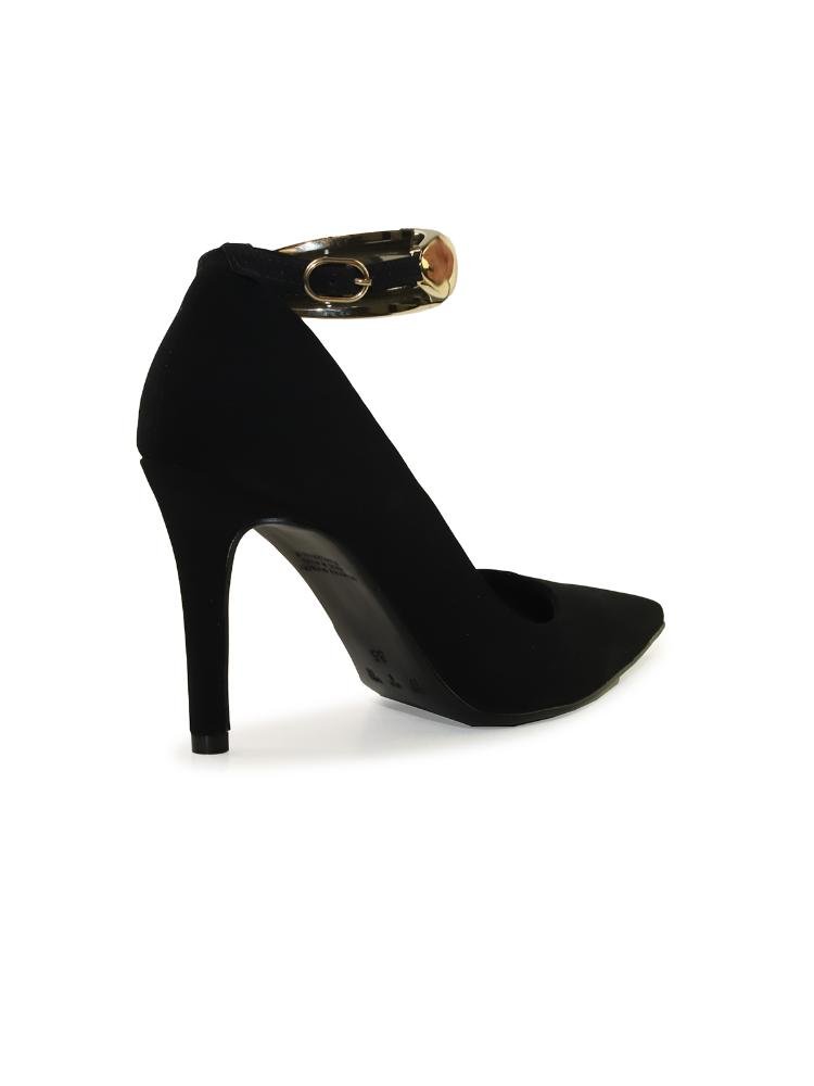 Scarpin Bebecê Salto Alto Fino Bold Tira Com Fivela Preto 4
