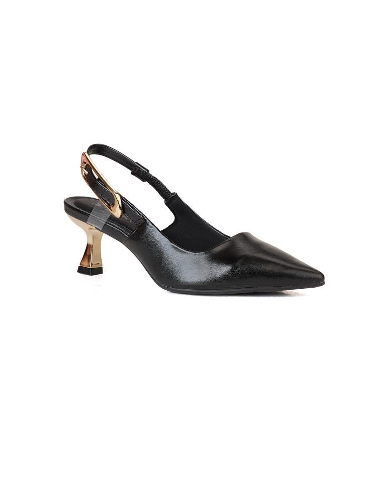 Scarpin Bebecê Slingback Assimétrico Preto 3