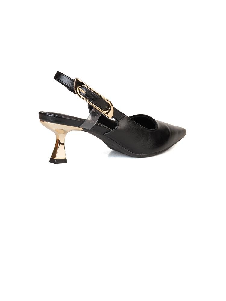 Scarpin Bebecê Slingback Assimétrico Preto 4