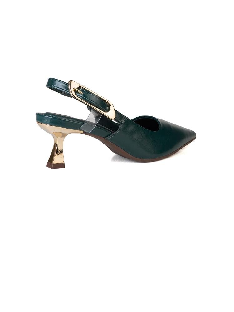 Scarpin Bebecê Slingback Assimétrico Verde 4