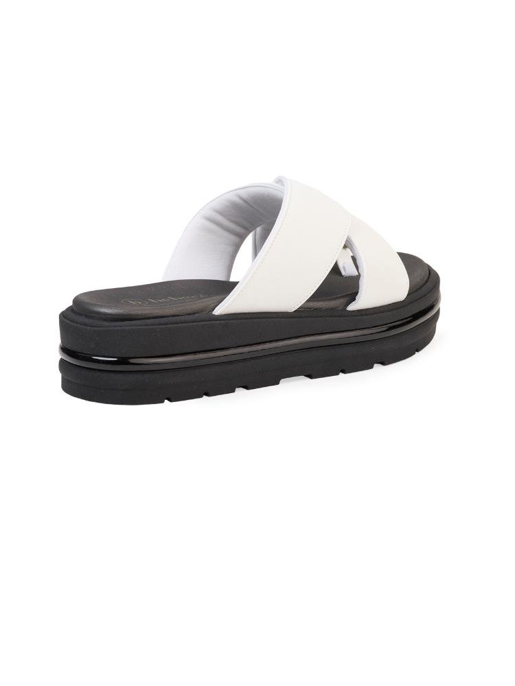 Chinelo Flatform Bebecê com Tiras Cruzadas Branco 4