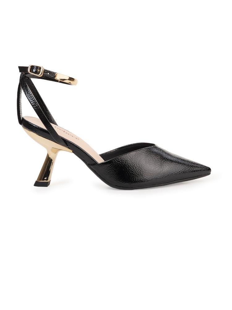 Scarpin Salto Fino Bebecê Bico Fino com Tira no Tornozelo