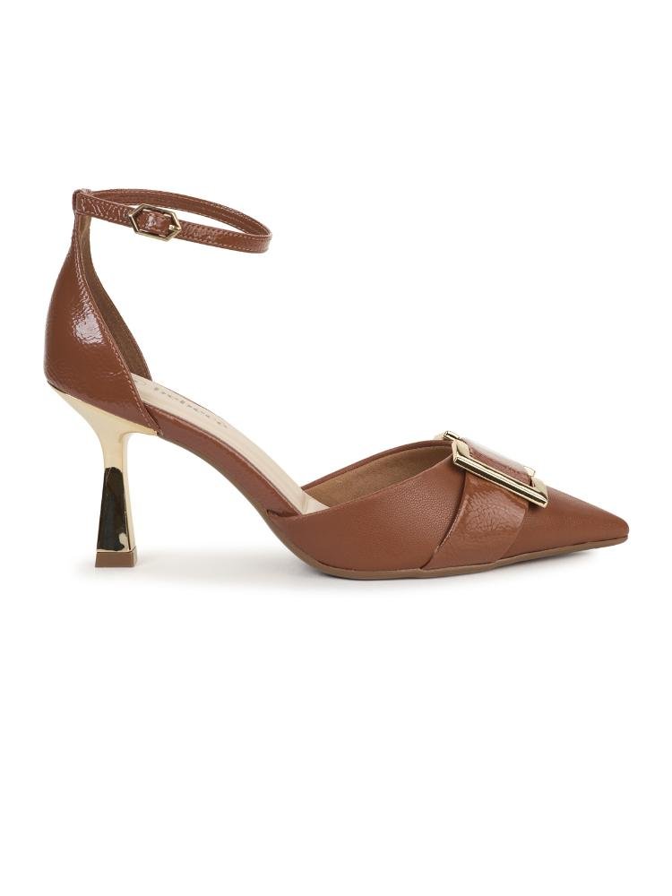 Scarpin Feminino Bebecê com Fivela e Salto Taça