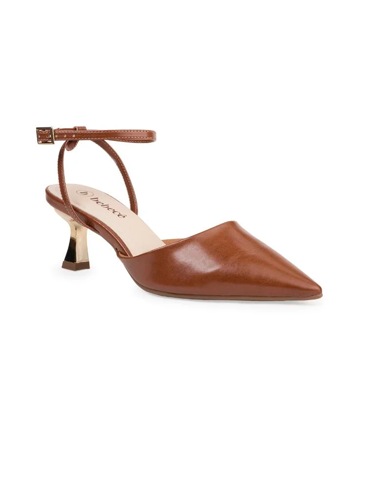 Scarpin Slingback Salto Médio Bebecê Marrom 3