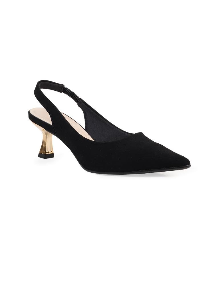 Slingback Bebecê Bico Fino com Salto Taça Preto 3