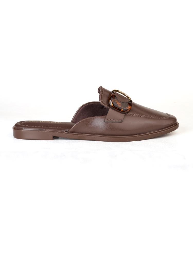 Loafer Bebecê Semi Aberto Clássico com Detalhe Elegante Marrom 3