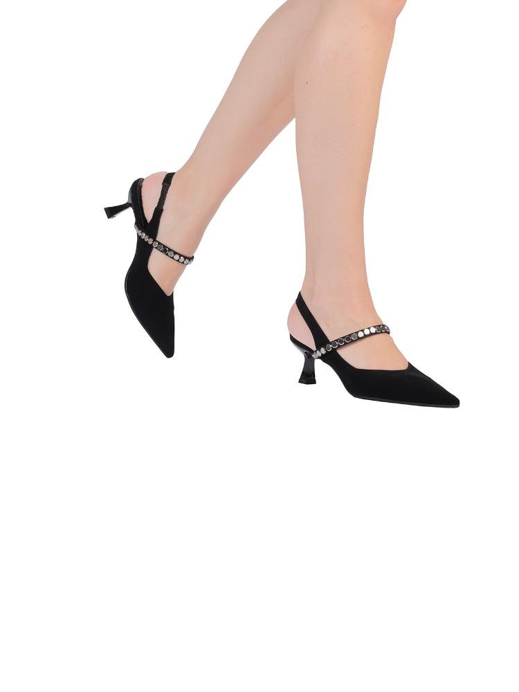 Scarpin Bebecê Slingback Bebecê Maxi Strass Preto 2