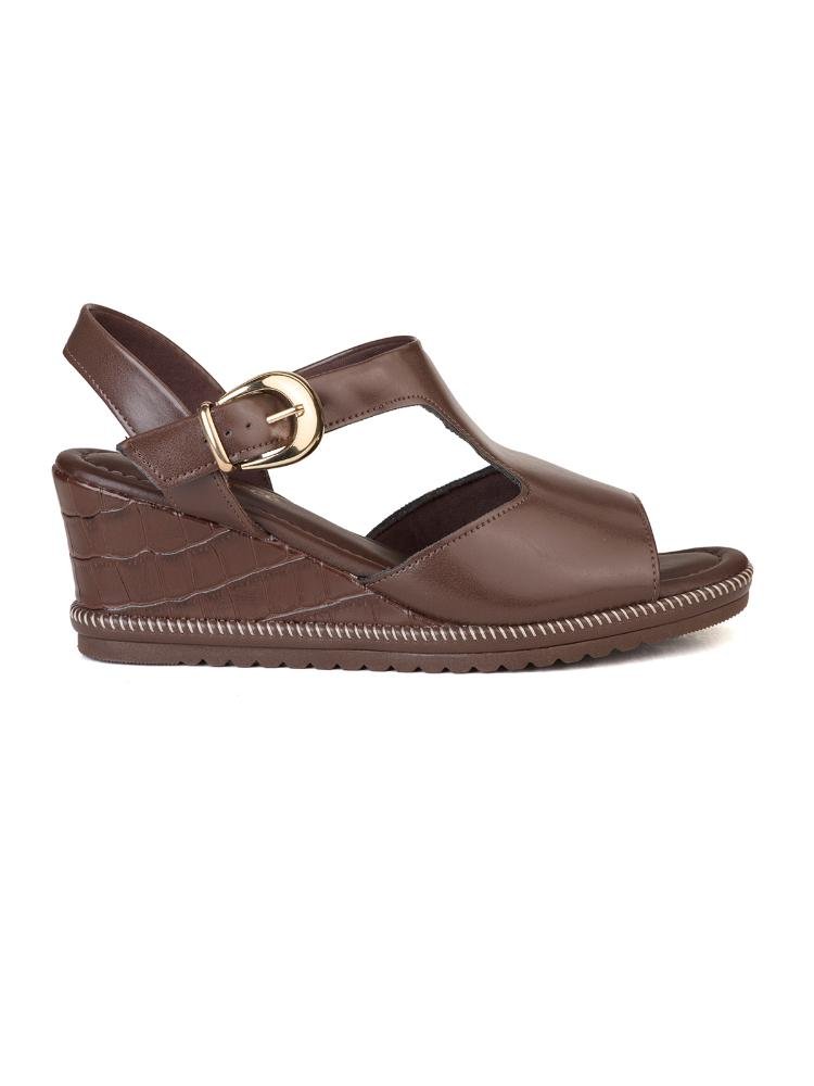 Espadrille Bebecê Anabela Semi Aberta com Maxi Fivela