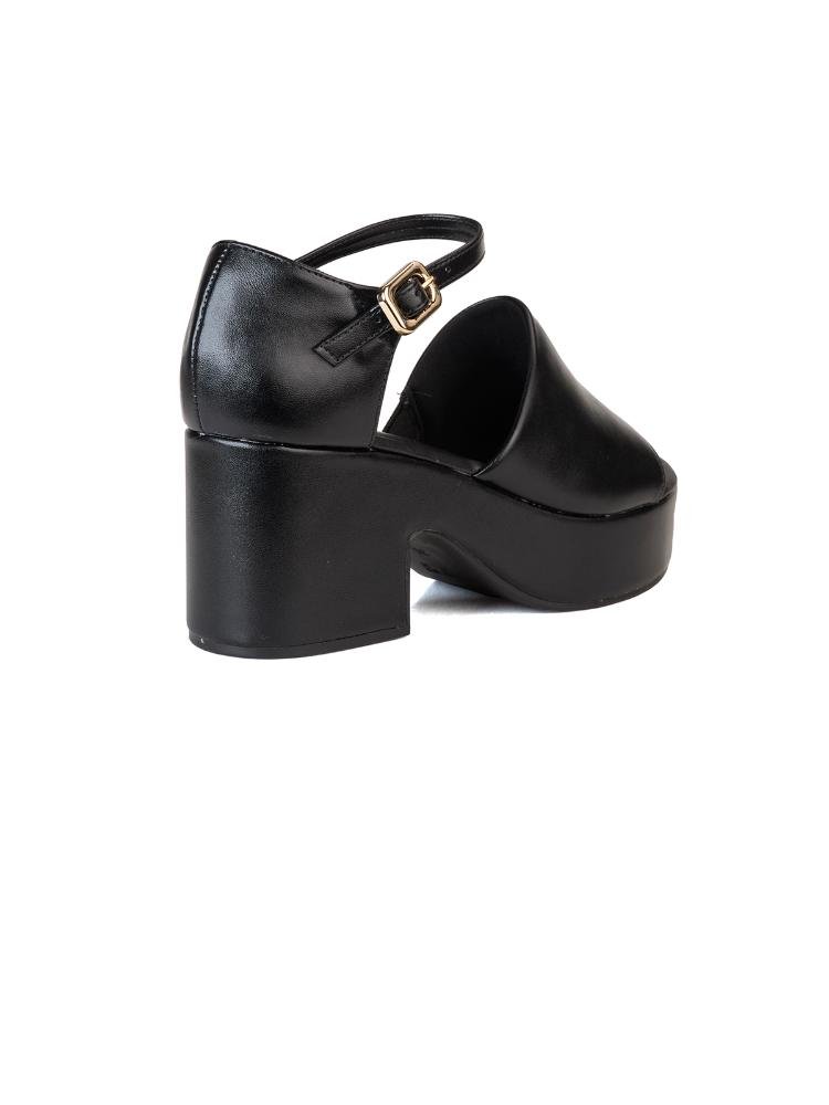 Sandália Bebecê Flatform Com Enfeite Anel Preto 4