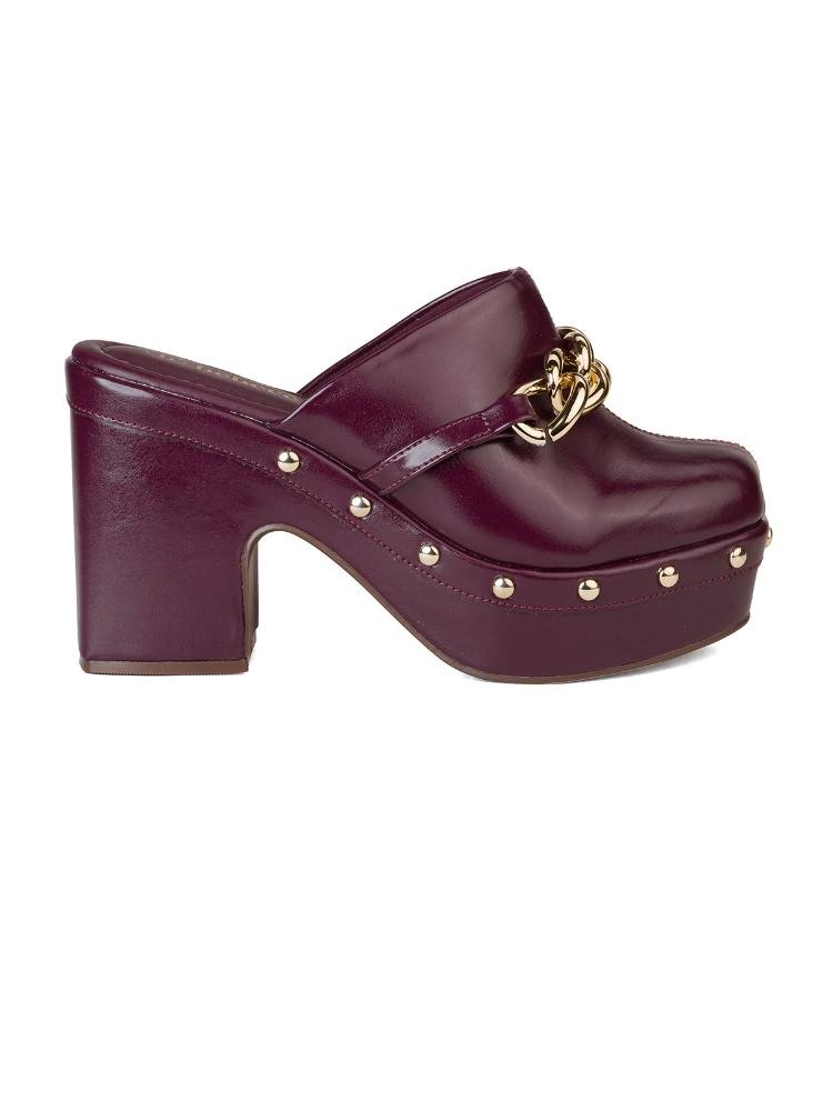 Tamanco Bebecê Clog Corrente Metalizada