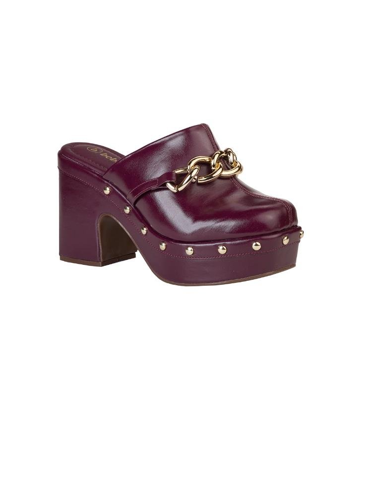 Tamanco Bebecê Clog Corrente Metalizada Roxo 3