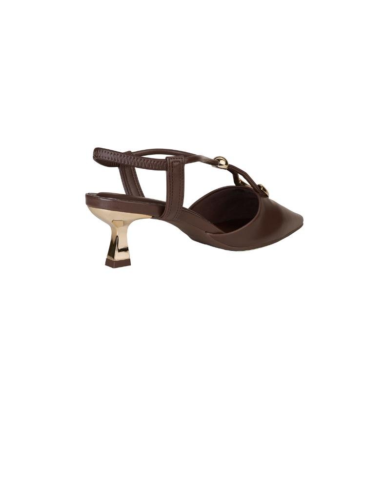 Scarpin Bebecê Semi Aberto Ajustável Marrom 4