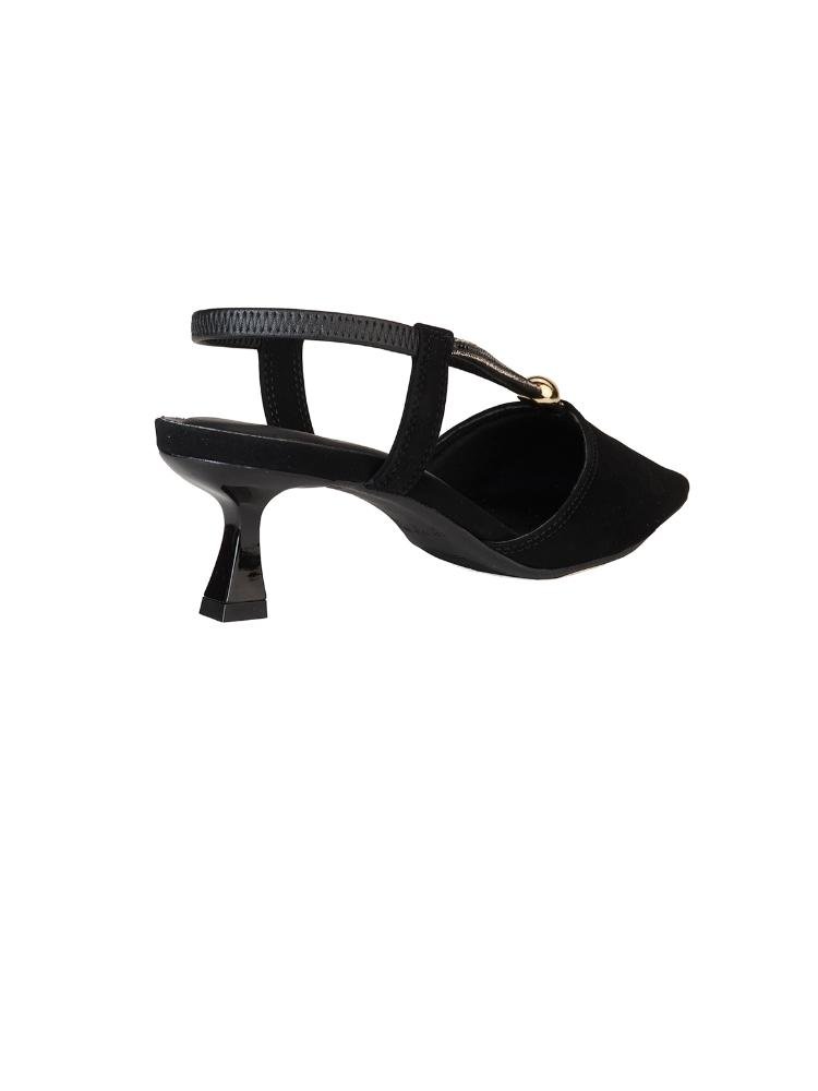 Scarpin Bebecê com Strass e Salto Médio Preto 4