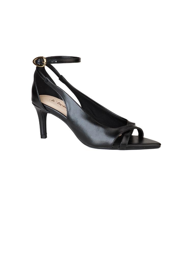Peep Toe Bebecê Assimétrico Bico Folha Preto 3