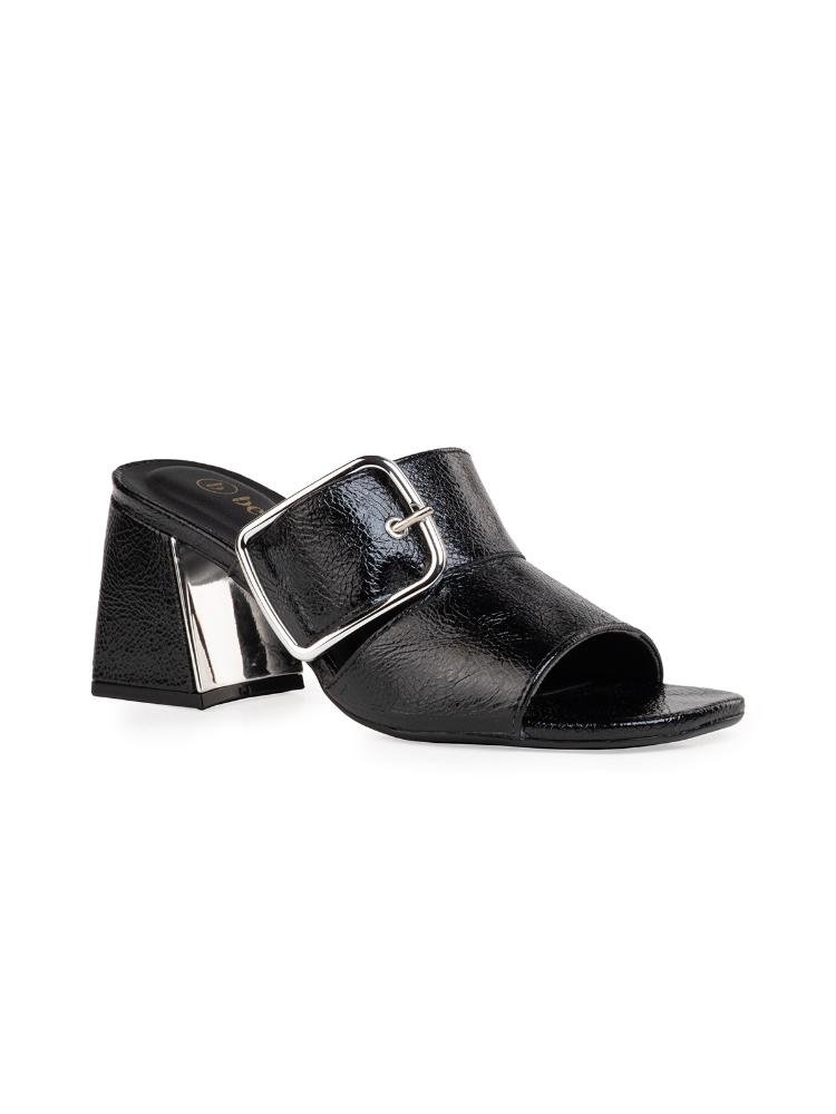 Tamanco Bebecê com Maxi Fivela de Metal Preto 3