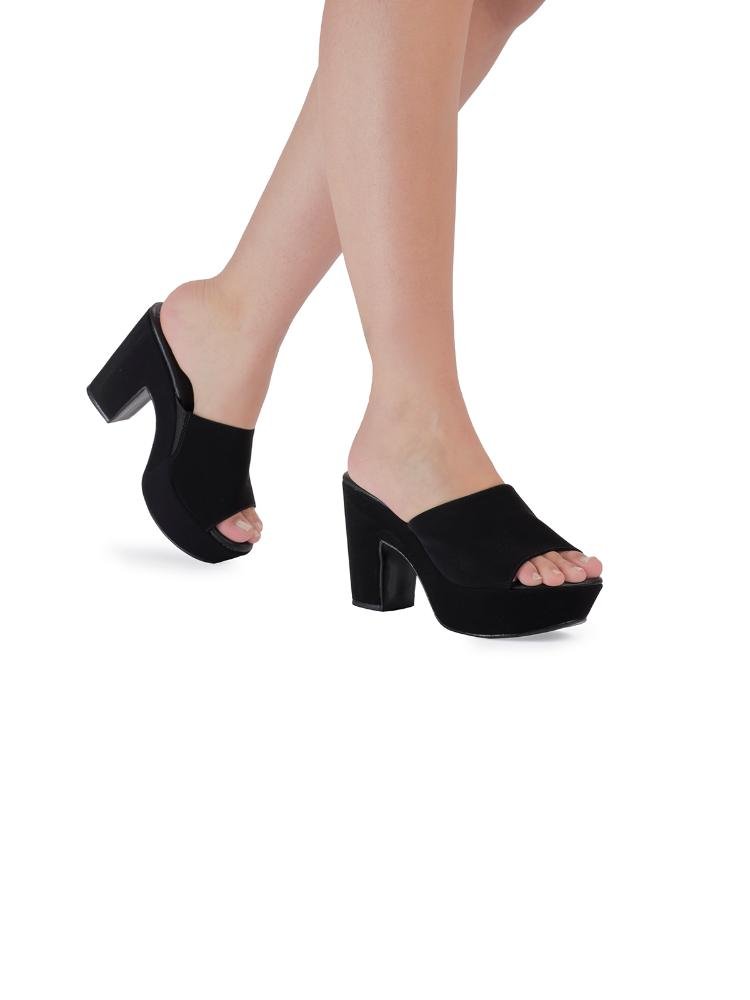 Tamanco Bebecê Plataforma Salto Bloco Preto 2