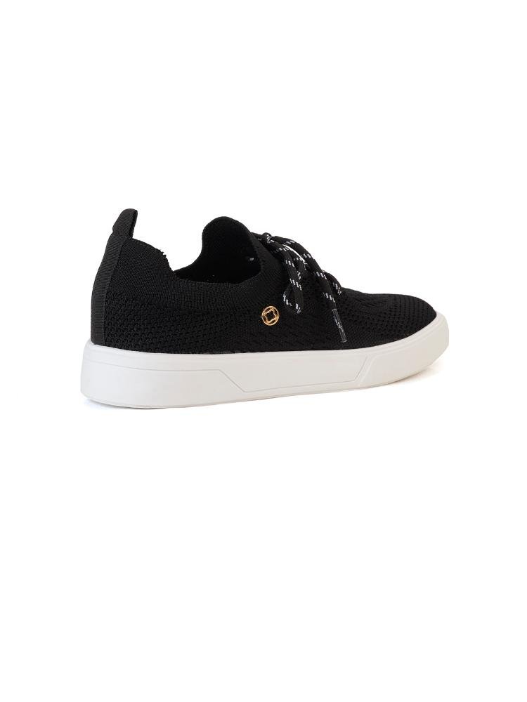 Tênis Bebecê Casual Knit com Cadarço Preto 4