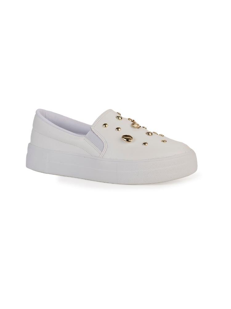 Tênis Bebecê Slip On Enfeites Mermaidcore Branco 2