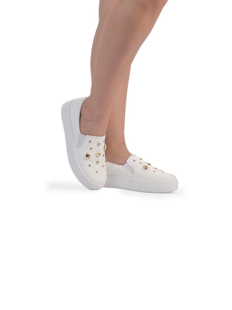 Tênis Bebecê Slip On Enfeites Mermaidcore Branco 3