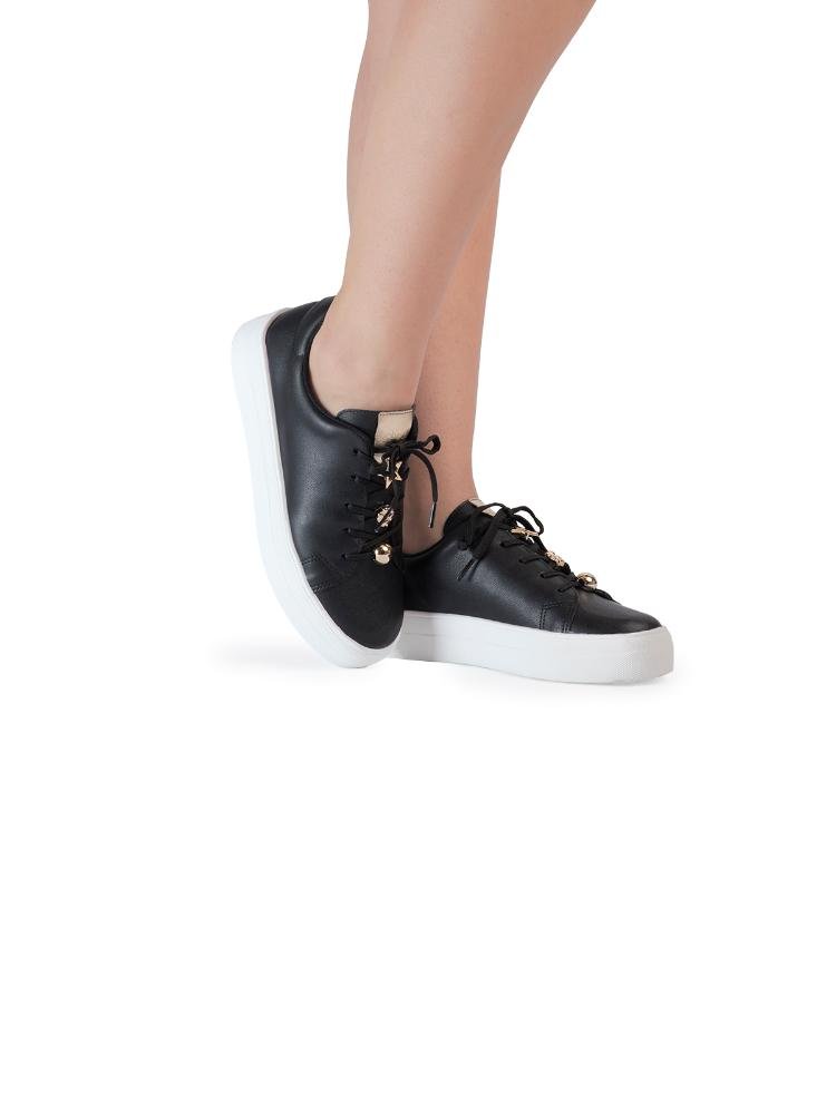 Tênis Bebecê Shine com Detalhes Luxo Preto 2