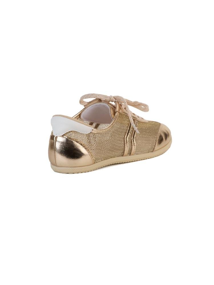 Tênis Casual Feminino Bebecê Duplo Detalhe Texturizado E Cadarço Dourado 4